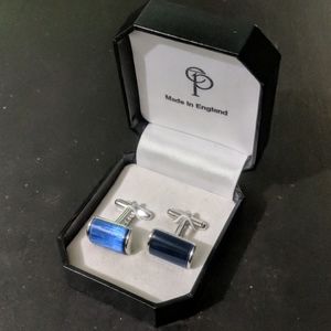 Elizabeth Parker Rectangular Navy Blue Cuff Links